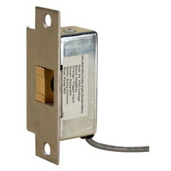 Electromechanical Lockset Strike, 24 Volt DC, 200 Milliampere, 1500 Lb Load, Satin Stainless Steel