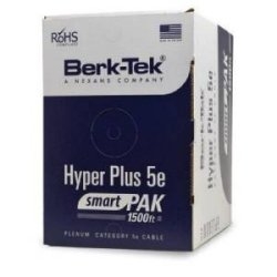 HyperPlus 5e, Category 5e, Plenum, UTP Data Cable, 24 AWG, 4 pair, solid bare copper conductors, ...