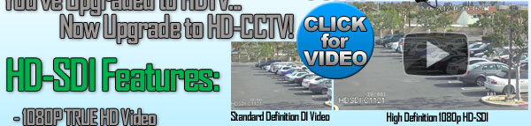 Already have a CCTV system and want high definition video without having to re-wire your entire house for IP cameras? HD-SDI provides smooth FULL HD 1080p video over the same coax cables your existing standard definition cameras and DVR use!