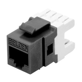Belden AX102283 10GX Modular Jack, Category 6A, RJ45, KeyConnect Style, Black, Single-Pack