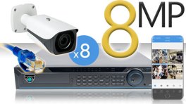 16 CH NVR with 8 4K 8MP Mini Bullet Cameras 4K Kit for Business Professional Grade FREE 1TB Hard ...