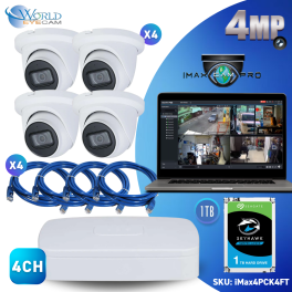 4CH 4 PoE NVR & 4 HD Megapixel Starlight Fixed Turret Network Security Camera Kit