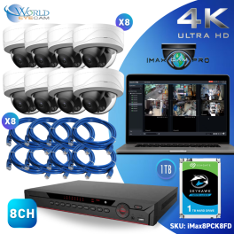 8CH NVR & 8 HD Megapixel Lite IR Fixed Focal Dome Network Camera Kit