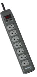 MMS370T Minuteman 7-Outlet Surge Suppressor w/ "Child Safety" Covers & Phone Line Protection