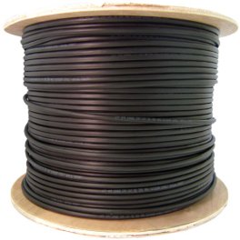 1000FT Direct Burial/Outdoor Cat5e Black Ethernet Cable Spool