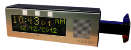 Double Sided Clock - multi-color display, 4" speaker, flashers on each side, microphone - Informacast Enabled