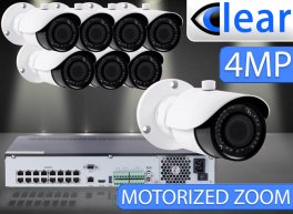 32 CH NVR with (8) IPX13 4 Megapixel, 3.3-12mm Motorized Lens, 30m IR, H.265, CVBS (BNC) Optional...