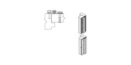 Door Hinge, Geared, Full Surface, Heavy Duty, 83" Length, 1/16" Door Inset, Clear Anodized, Aluminum