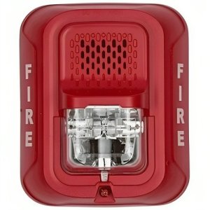 System Sensor P2GRLED L-Series Indoor 2-Wire LED Compact Horn Strobe, Wall-Mount, Marked FIRE, Re...