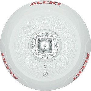 System Sensor SCWLED-CLR-ALERT L Series Ceiling Mount Strobe with LED, ALERT Label, White