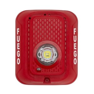 System Sensor SRLED-SP L-Series Wall-Mount Strobe with LED, "FUEGO" Marking, Red
