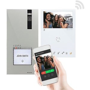 Comelit 8561V Quadra Kit and Mini Wi-Fi and GW, VIP System, 4-Piece, Includes Quadra External Vid...