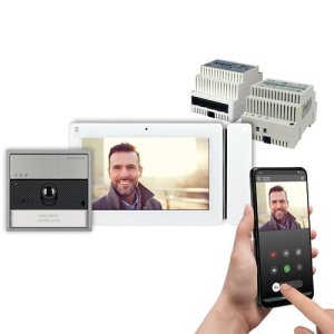Comelit KVU8507 Single-Family Kit with ULTRA Audio / Video External Unit and MAXI 7" Wi-Fi Door E...