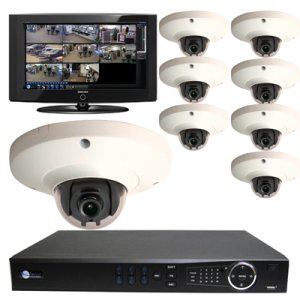 8 HD 2 Megapixel Dome NVR System for Business Commercial Grade