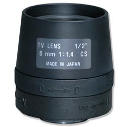12FM06T 1/2" 6mm F/1.4 Monofocal Manual Iris Lens