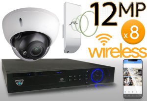 Wireless 12MP IP Dome (8) Camera Kit