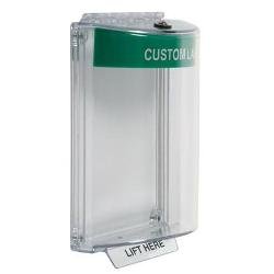 13010CG STI Universal Stopper® without Horn, Flush, Custom Label, Green