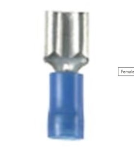 Female Disconnect, Nylon Barrel Insulated, 16, 14 AWG, 0.187 x 0.020 Tab Size, Funnel Entry