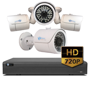 Complete 4 Bullet Camera 720P HD-CVI Security System 