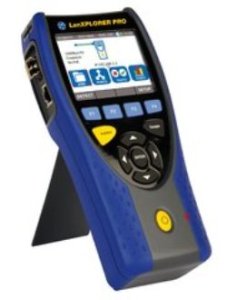 33-942P LanXPLORER™ PRO with two RJ-45 ports for in-line testing, single SFP fiber optic test por...
