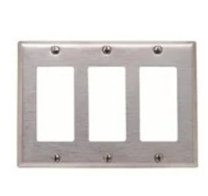 3-gang Decora/gfci Device Decora Wallplate, Device Mount, Stainless Steel