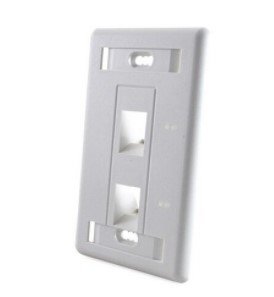 Faceplate, 2 Port, Angled, Flush Mount, Alpine White