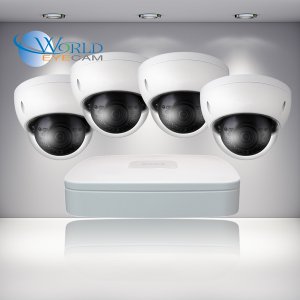 4 Ch NVR & 4 HD Megapixel IR Dome (2MP, 3MP Options) Kit for Business Professional Grade   