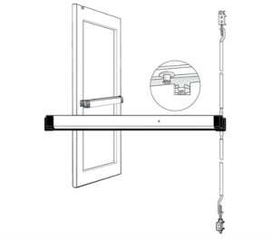 CONCEALED VERTICAL ROD EXIT DEVICE