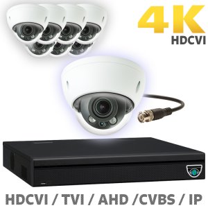 16 CH XVR with 8 4K 8MP Starlight Motorized Zoom Lens Dome Cameras UHD Kit for Business Professional Grade FREE 1TB Hard Drive