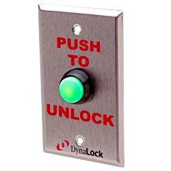 6175 Dynalock Weatherproof Pushbuttons, Faceplate Silkscreened “PUSH TO UNLOCK”