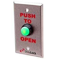 6176 Dynalock Weatherproof Pushbuttons, Faceplate Silkscreened “PUSH TO OPEN”