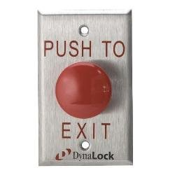 6290 Dynalock Palm Switch 1-5/8'' Diameter Red Plastic Time Delay Mushroom Button - NFPA 101