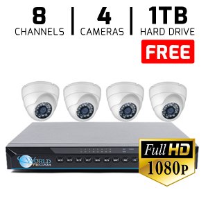 4 HD 1080p Security Dome 8Ch DVR Kit for Business Commercial Grade 