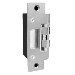 8000-12/24D-801-630 HES Concealed Electric Strike Solution for Cylindrical Locksets, 12/24VDC, 801 Faceplate, Satin Stainless Steel Finish