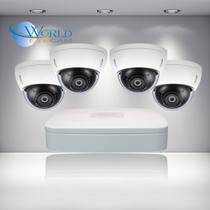 4 CH NVR & 4 x 4 Megapixel HD IR Mini Dome Kit With 1TB Hard Drive Pre-installed for Business Professional Grade