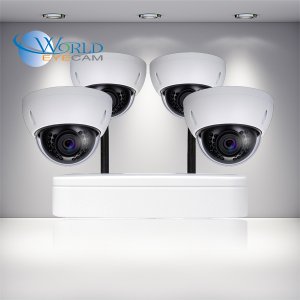 4 Ch WIFI NVR & 4 HD Megapixel Vandal Proof Dome Camera Kit for Business Professional Grade