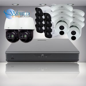 Uniview 16 Ch NVR with (2) 22x Zoom PTZ Cameras, (8) 4MP Bullet Cams and (6) 4MP Dome Cams Kit