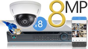 16 CH NVR with 8 4K 8MP Mini Dome Cameras 4K Kit for Business Professional Grade FREE 1TB Hard Driv8
