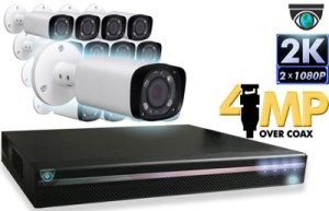 16 CH DVR with 16 HD 4MP Bullet Cameras HD Kit for Business Professional Grade FREE 1TB Hard Drive