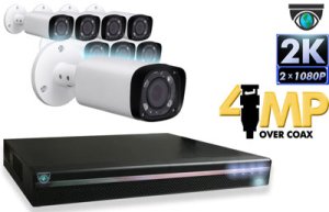 8 CH DVR with 8 HD 4MP Bullet Cameras HD Kit for Business Professional Grade FREE 1TB Hard Drive