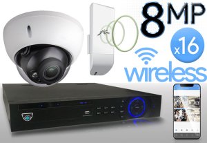 Wireless 8MP IP Dome (16) Camera Kit