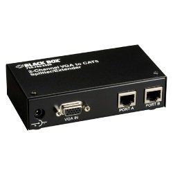 AC600A 2-Channel Mini CAT5 VGA Splitter/Extender Transmitter with Local Port