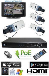 4 Indoor 2.0MP Ip Box Security Camera NVR System IMAX-IP2-KIT4