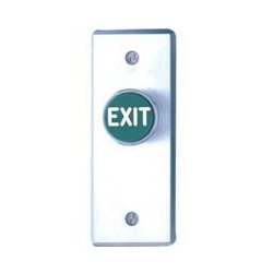 CM-7110GE Camden Recessed Button, Narrow Face, Spring Return, N/C, Momentary, Green, EXIT engraved (in white)