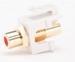 DC-KIRCAG-R-10 RCA Adapter, Female To Female, Gold Plated, Red Band - 10 Pack Qty