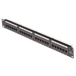 DC-PP6-24 24-Ports, Cat 6, UTP, With Metal Supporting Bar, 1.75" H x 19"