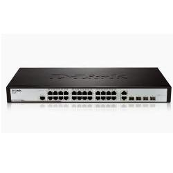 DES-3200-28 24-Port Fast Ethernet Managed L2 Switch, 4 Gigabit Combo BASE-T/SFP Ports
