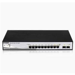 DGS-1210-10P 8-Port PoE Gigabit WebSmart Switch, 2 Gigabit Combo BASE-T/SFP
