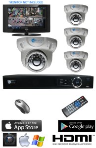 4 Dome IR Night Vision Security Camera DVR System IMAX-DM600-4CH-KIT