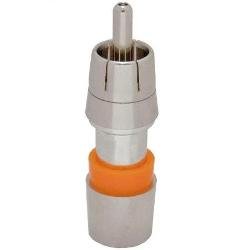 FS1RCA-R RCA, 1 Piece Solid Center Conductor RGB 24-26 AWG Nickel Orange